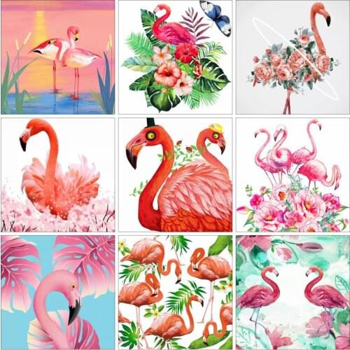 Huacan Diamond Painting New Arrival Flamingo Home Decor Embroidery Cross Stitch Animal Mosaic Flower Diamond Art