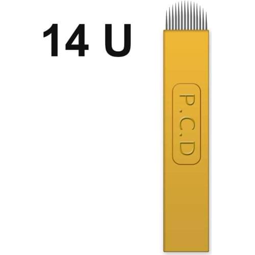 14U Micro Blade 0.15mm Tattoo Needle Permanent Makeup Individual Packaging PCD Nano For EyebrowPiercing Temperature Disinfection