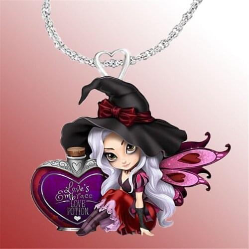 Exquisite Elegant Fashion Beautiful Magician Resin Pendant Necklace Flower Butterfly Fairy Tale Necklace