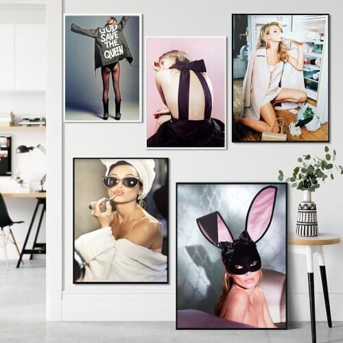 Kate Moss Canvas Paining Wall Art Fashion Sexy Beautuful Supermodel Poster And Prints Modern Pictures For Living Room Home Decor