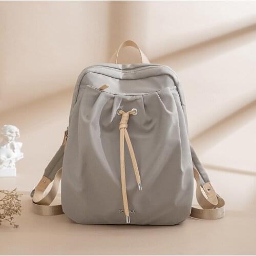 Classic Solid Color Woman Oxford Cloth Backpack Large Capacity Girl Commuter School Bag Fashion Waterproof Lady Travel Bags
