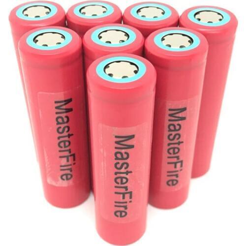 MasterFire 8pcs/lot 100% Original Sanyo 18650 3.7V Rechargeable Lithium Battery 2600mAh Batteries Cell For Flashlights Torch