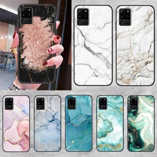 Marbling Phone case For Samsung Galaxy Note 4 8 9 10 20 S8 S9 S10 S10E S20 Plus UITRA Ultra black soft prime art hoesjes