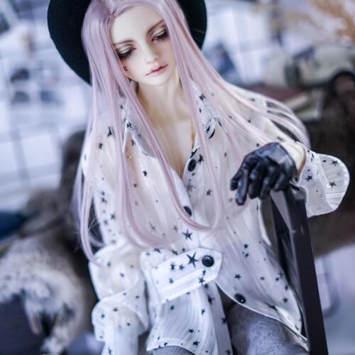 NEW 1PCS Bjd doll clothes Long sleeve shirt star chiffon shirt for 1/3 1/4 msd17 uncle White/Black Fashion Top dolls accessories