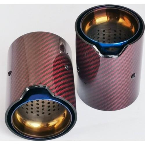 New 60-70mm With M Logo Real Carbon Fiber Exhaust tips Muffler pipe for BMW M2 F87 M3 F80 M4 F82 F83 M5 F10 m6 F12 F13