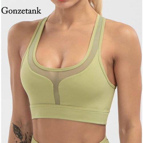 New Bras for Women Style Back Pocket Cross Underwear Fitness Shockproof Horizontal Strip Mesh Stitching Sexy Sports Underwear