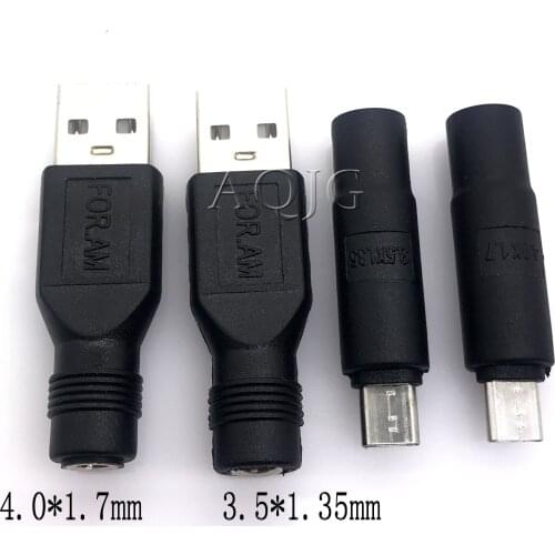 1PCS Micro USB / USB 2.0 Male to DC 3.5*1.35 / 4.0*1.7 mm Female Plug Jack Converter Laptop Adapter Connector