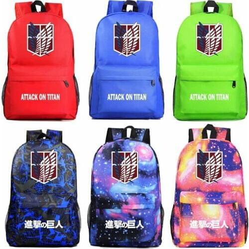 Christmas Cartoon Anime Wings Attack On Titan Boy Girl Book School bag Women Bag pack Teenagers Schoolbags Men Student Backpack