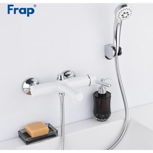 Frap High Quality Spray Painting Wall Mounted Bathroom Shower Faucet Bathtub Faucet Mixer Tap With Hand grifo ducha F3244-8