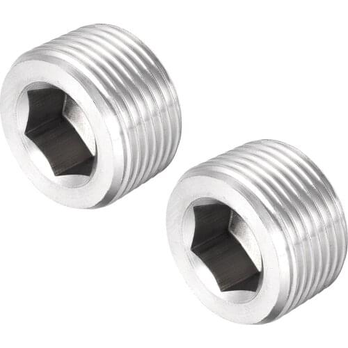 Uxcell Hex Countersunk Plug - Stainless Steel Pipe Fitting 3/4NPT Male Thread Socket Pipe Adapter Connector 2Pcs