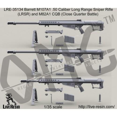 IN STOCK Live Resin LRE-35134 1/35 Barrett M107A1 .50 Caliber Long Range Sniper Rifle