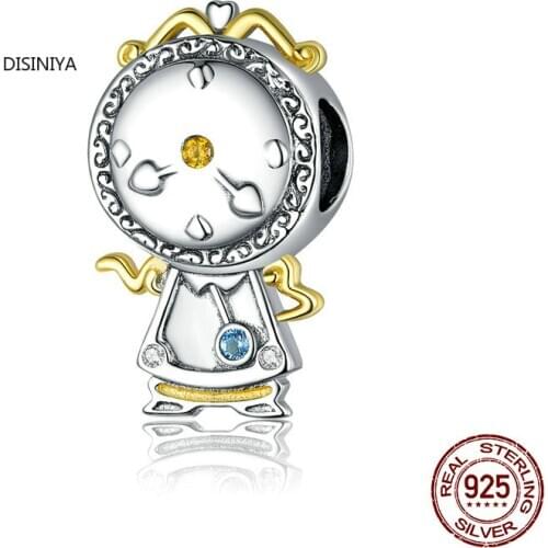 925 Sterling Silver Magic Clock Pets Charm for Original Silver Plated Platinum Bracelet Fine Jewelry DIY Bangle ZBSC32320
