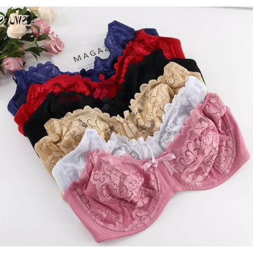 Womens Lace Bra Lager Boobs Plus size Bralette Underwired Brassiere Lingerie Underwear BH Top C D DD E F Cup