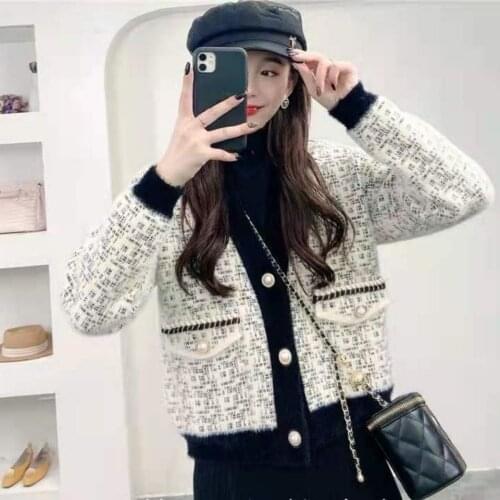 2021 Autumn Winter Women Casual Sweater Female Long Sleeve Single Breasted Print Loose Knit Cardigan Ladies V-neck Cardigan P631