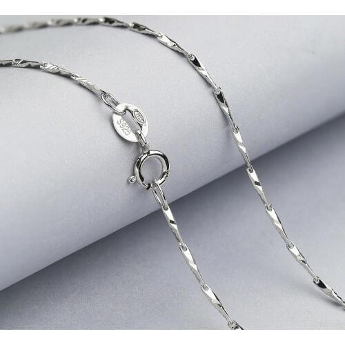 925 Sterling Silver Women Necklace 40CM/45CM Necklace Chain Solid 925 Necklace White Gold Color Female Jewelry