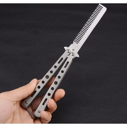 1PC Butterfly Knife Without Knife Training Knife Outdoor Camping Practice Comb Stainless Steel Folding Knife Outdoor Tools