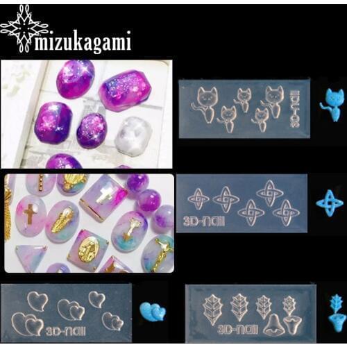 1pcs UV Resin Jewelry Liquid Silicone Mold Small leaves Heart Cat Resin Charms Molds For DIY Jewelry Nail Art Mould