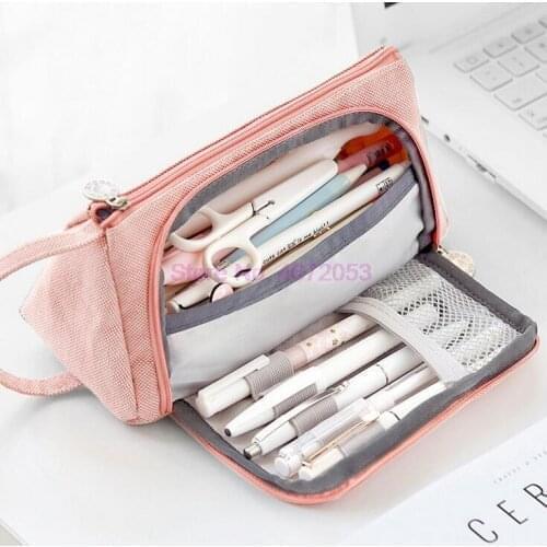 100pcs/lot Large Capacity Pencil Case Kawaii Pencilcase School Pen Case Supplies Pencil Bag School Box Pencils Pouch Stationery
