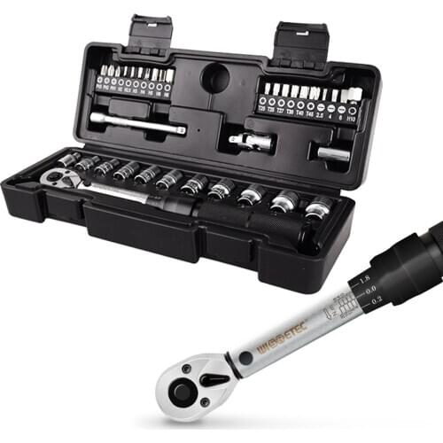 2-20Nm 1/4 Preset Torque Wrench Socket Bit Combination 35 in 1 Household Sets Multipurpose Utility Tool Kit Toolbox Hand Tool