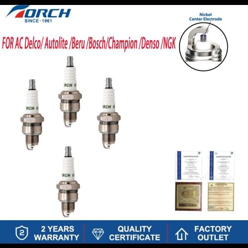 4PCS Original Torch Candle Spark Plug E5TC Compatible with Autolite 275 Bosch W8B Champion L92Y Denso IWF16 NGK BP5HS Ignition