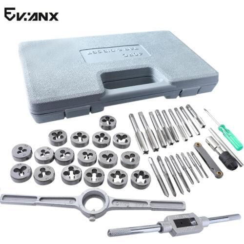40pcs Tap Die Set Metric 3-12mm Alloy Steel Screw Tap Threading Tools With Storage Case