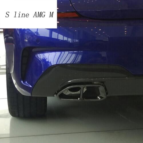Car Styling Trunk Automobiles Tail Throat Decor decoration For BMW 3 series G20 G28 Exhaust Pipe Cover Stickers Auto Accessories
