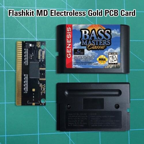 Bass Masters Classic - Flashkit MD Electroless Gold PCB Card 16 bit MD Games Cartridge For MegaDrive Genesis console