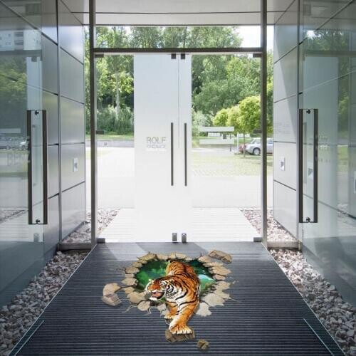 Free shipping custom 3D tiger background wall sticker waterproof thickened self-adhesive flooring wallpaper home decoration