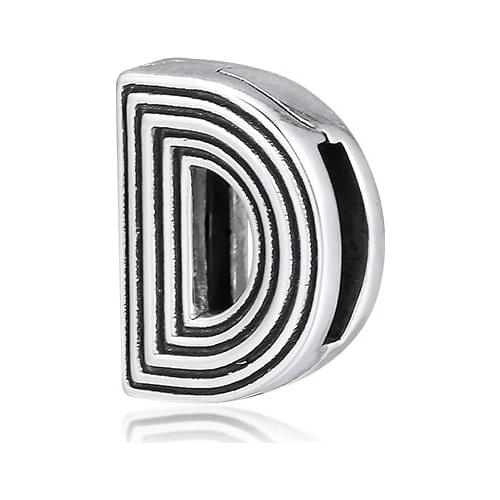 DIY Beads for Jewelry Making Genuine 925 Sterling Silver Fits Pandora Reflexions Bracelet Letter D Clip Charms kralen berloques
