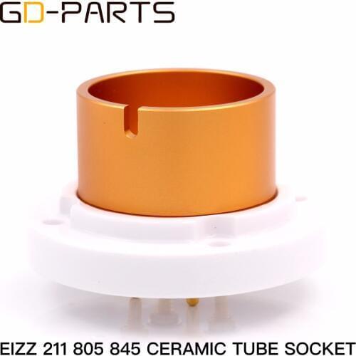 EIZZ High Quality 4pin Jumbo Ceramic Tube Socket FU-5 810 211 805 845 Valve Tube Base Hifi Audio Vintage Tube Amplifier DIY 1PC