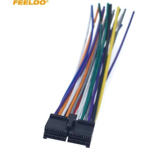 FEELDO Auto Universal Head Unit CD/DVD Stereo Audio Radio 20Pin Wiring Harness Cable Plug for Aftermarket #HQ6122