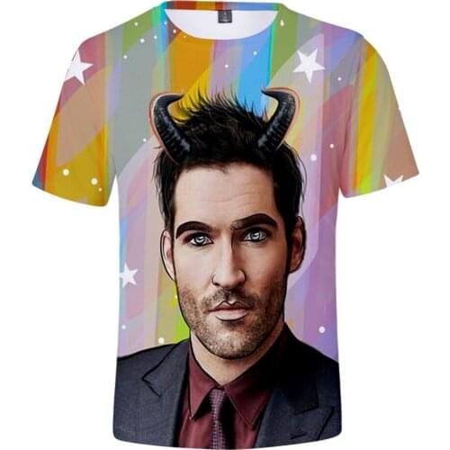 Popular TV Show Lucifer Morningstar 3D Print T Shirt Women Men Summer Fashion Short Sleeve Funny Tshirt Devil Graphic Tees Tops