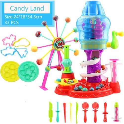 DIY Playdough Clay Dough Plasticine Ice Cream Machine Mould Play Kit DIY Toy Handmade Noodle Maker Kitchen Toy Kids Gift