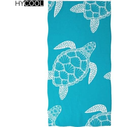 High Absorbing Home Hotel Bath/Shower Towels Funny Sea Turtle Pattern Print Microfiber Quick-Dry Sport Camping Swimming Towels