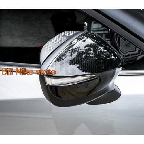 CHROME SIDE DOOR REAR VIEW MIRROR COVER TRIM FIT carbon fiber FOR Mazda 16-21 CX-4