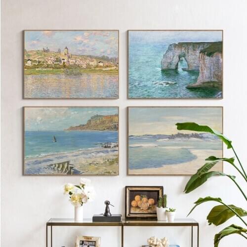 Famous Claude Monet Canvas Painting and prints Fashion Modern Wall art pictures For Living room bedroom dinning room cafe