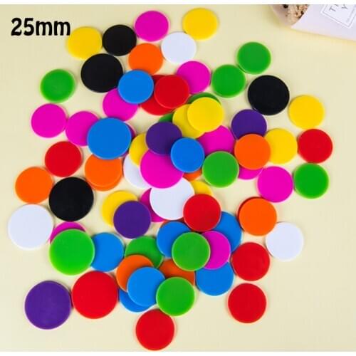 11 Kinds Solid Colors Round Opacification Coins 100 pcs/set 25mm Plastic Sheet Board Game Wholesale