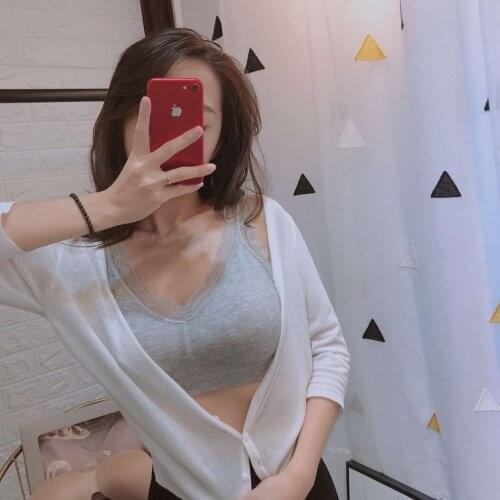 HYRAX Bear Lace Vest Threaded Chest Wrap Underwear Female Japanese Little Fairy Beauty Back Tube Top Yoga Sports Bra