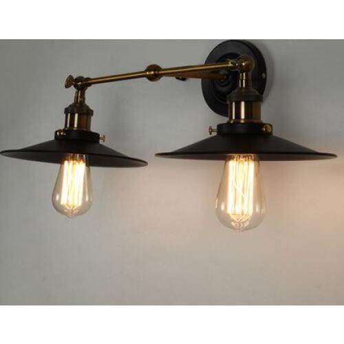 Loft Style Double Iron Vintage Wall Lamp Bedside Wall Light Fixtures For Dining Room Edison Wall Sconce Indoor Lighting