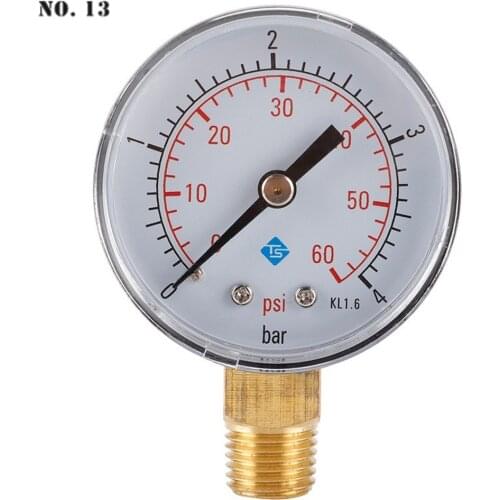 50mm Manometer Pool Filter Water Pressure Dial Hydraulic Pressure Gauge Manometre Pression 1/4" BSPT Thread 0~60psi 0~4 Bar