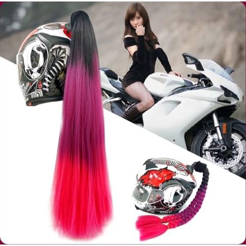 FASTRIDER Fashion DIY Motorcycle Helmet Braids Diamond Woman Braids Wig For Motorbike Helmets Sucker Decoration Car Styling