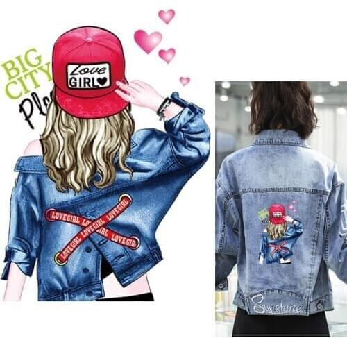 DIY Fashion Girl Thermal Stickers Printed Friends Cute Girls Heat Transfer Dancing Princess Transfer Fashion Girl Stickers Decor