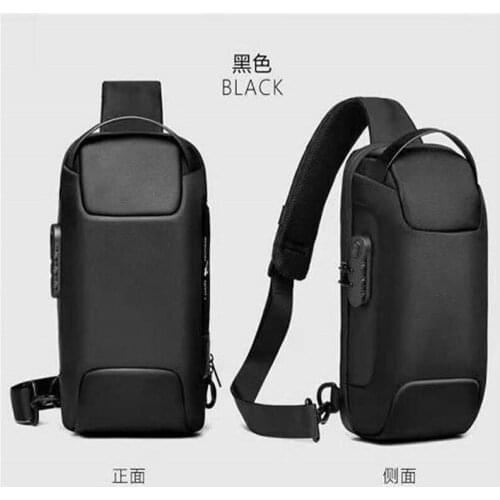 Mens Waterproof Crossbody Bag Anti-theft Shoulder Sling Bag Multifunction Short Travel Messenger Chest Pack For Male