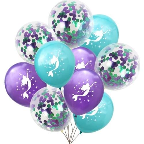 New Cartoon Mermaid Latex Balloons Confetti Air Ballons Wedding Globos Kids Birthday Party Decorations Baby Shower Supplies