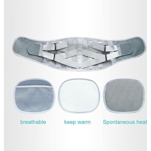 Orthopedic Tourmaline Self-heating Magnetic Steel Bone Waist Widen Belt Men Women Lumbar Support Back Brace Belt Tourmaline