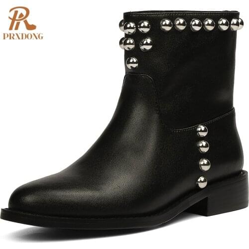 2021 Autumn Shoes Womens Boots Basic Punk Genuine Leather Womens Short Leather Boots Square Heel Womens High Boots