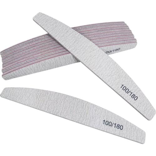 Professional Nail File 100/180 Half Moon Sandpaper Nail Sanding Blocks Grinding Polishing Manicure Care Tools