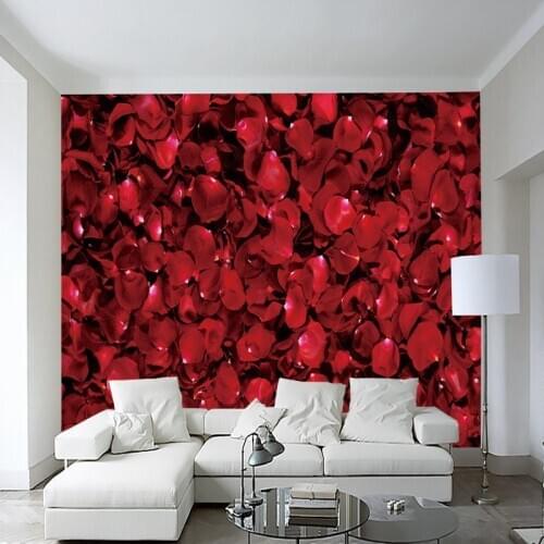 Drop Shipping Wallpaper 3D Rose Petal Background Wallpaper Bedroom Hotel Theme Restaurant Mural Wedding Room Decorative Painting