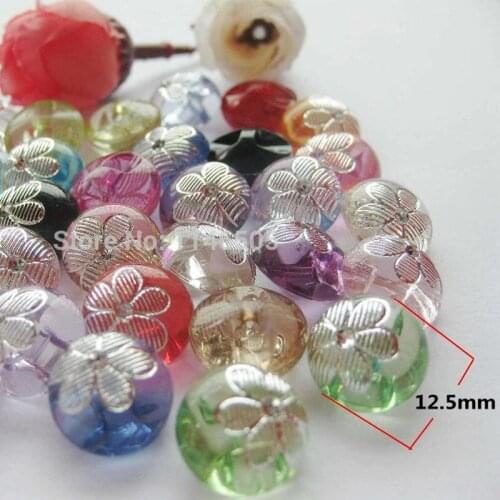 50pcs Shirt Buttons mixed Multicolor buttons randomly mixed Transparent Acrylic buttons for craftscrapbooking Accessories 12.5mm