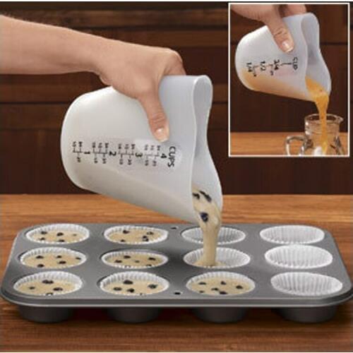 Silicone Measuring Cup Flexible Chocolate Butter Flour Measuring Cups Kitchen Measure Cup Beaker Baking Tools Accessories